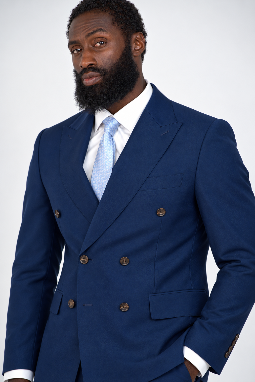 Tailored fit AV1 suit (pure S150’ wool) Blue navy