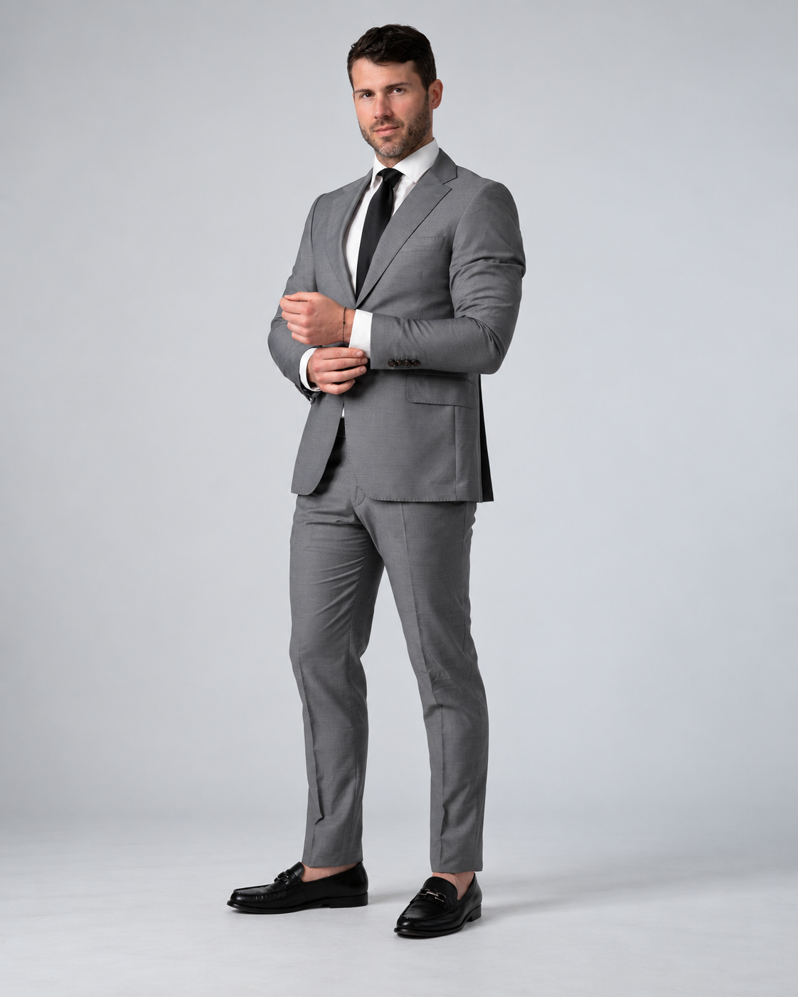 Tailored fit AV1 suit (pure S150’ wool) GREY