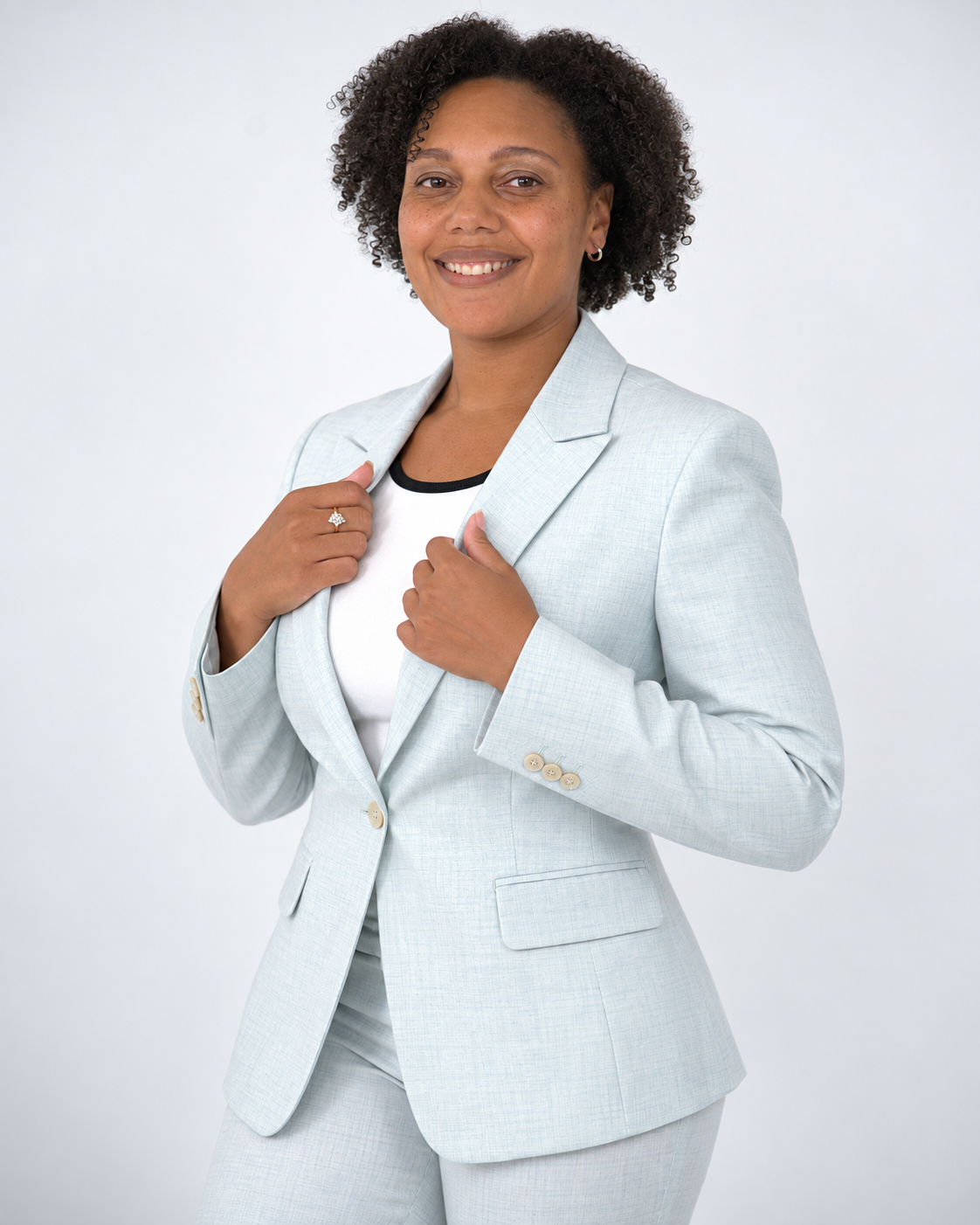 Tailored fit AV1 suit Light Blue