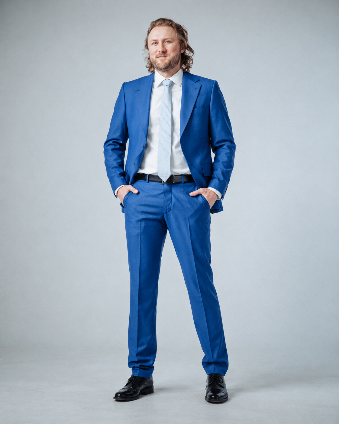Tailored fit AV1 (pure S150’ wool) suit LIGHT BLUE