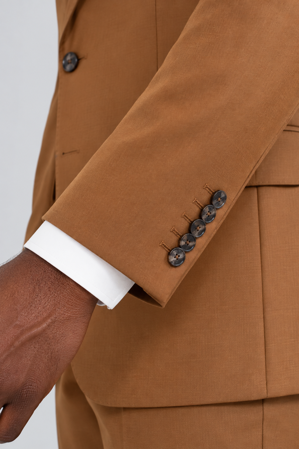 Tailored fit AV1 suit  (pure S150’ wool)/BROWN