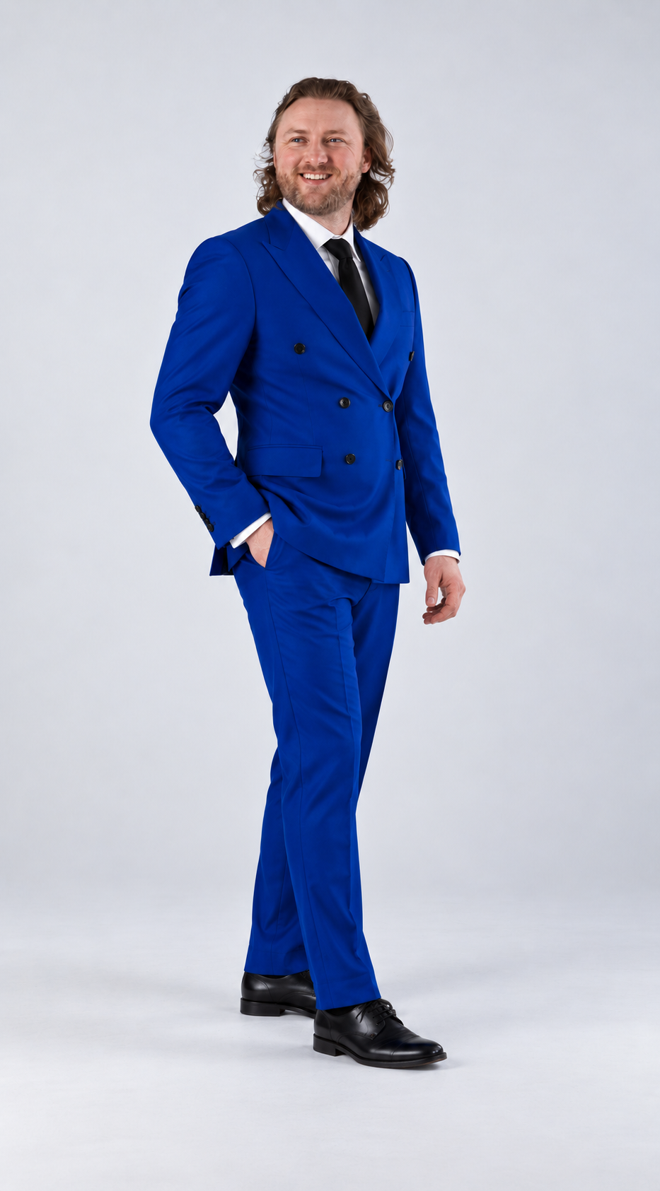 Tailored fit AV1 suit  (pure S150’ wool) BLEU