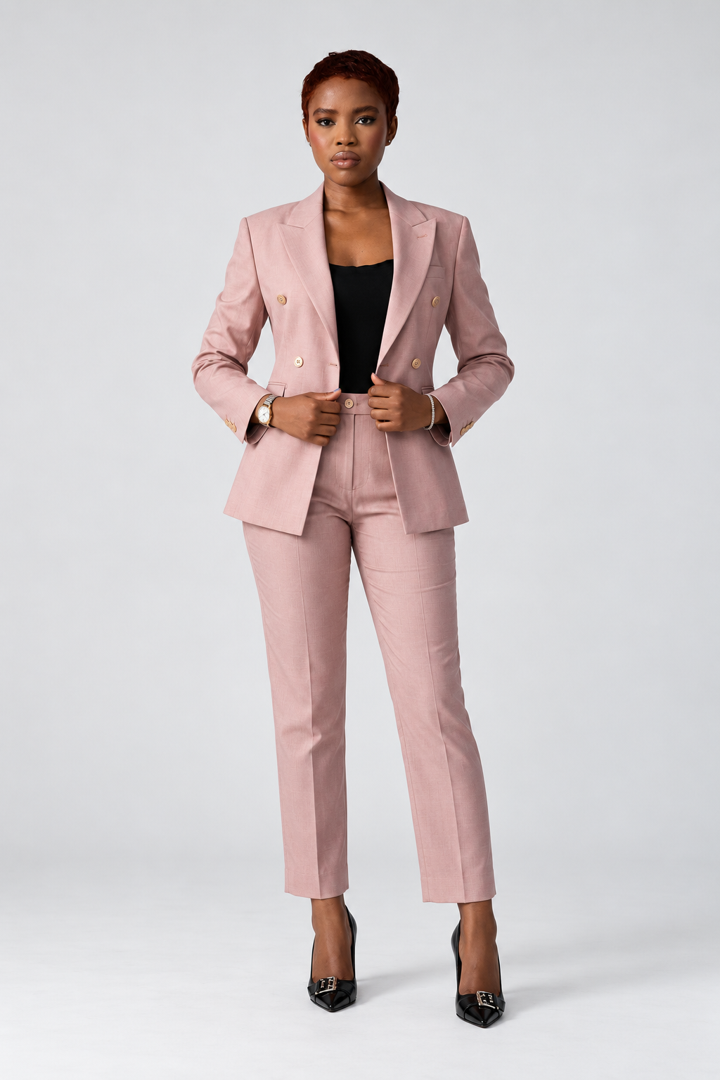 Tailored fit AV1 suit PINK