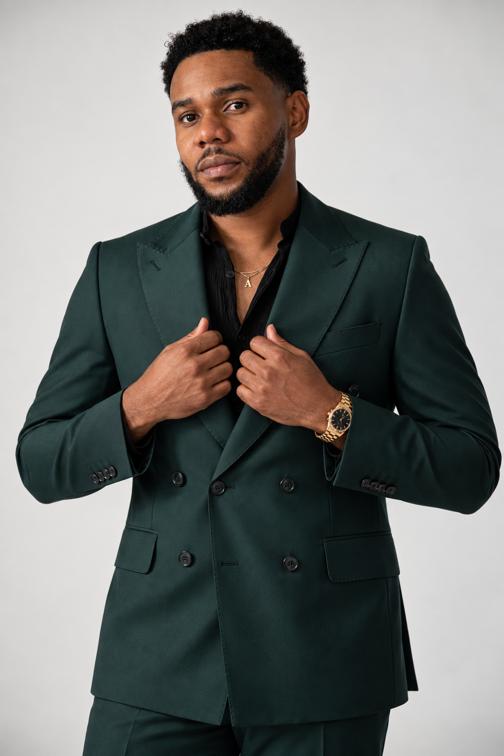 Tailored fit AV1 suit/GREEN (pure S150’ wool)