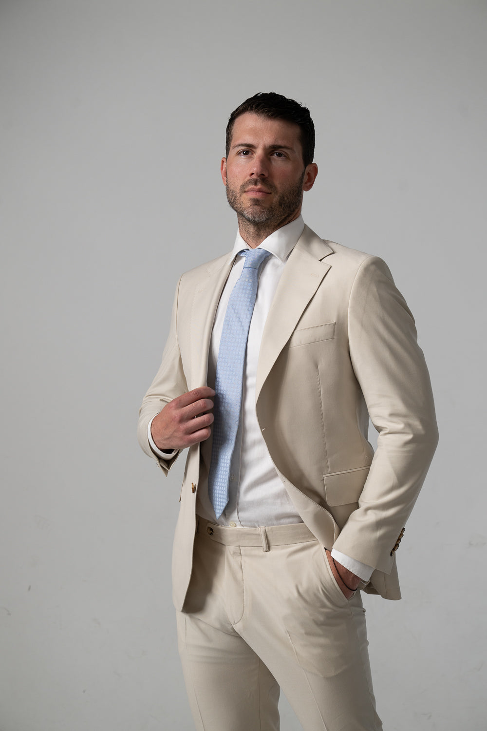 Tailored fit AV1 suit (pure S150’ wool)ivory / cream (off-white)
