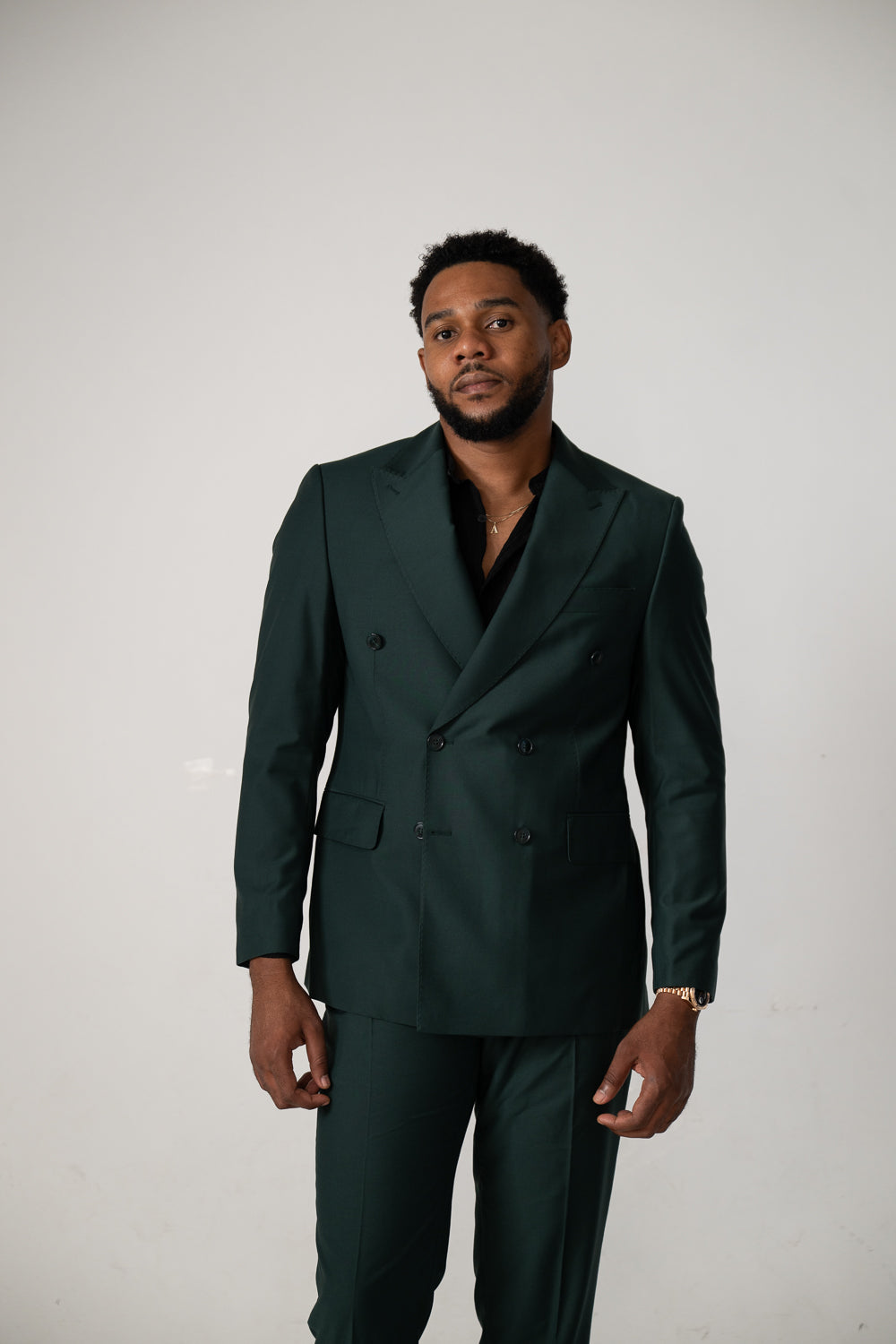 Tailored fit AV1 suit/GREEN (pure S150’ wool)