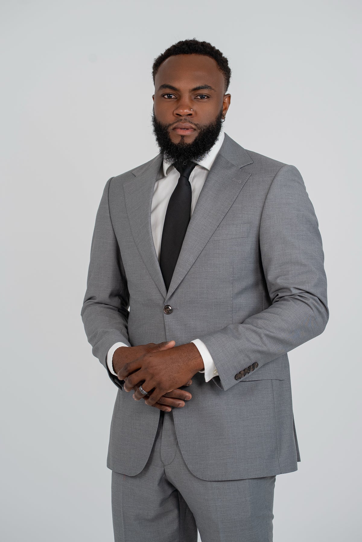 Tailored fit AV1 suit (pure S150’ wool)/GREY