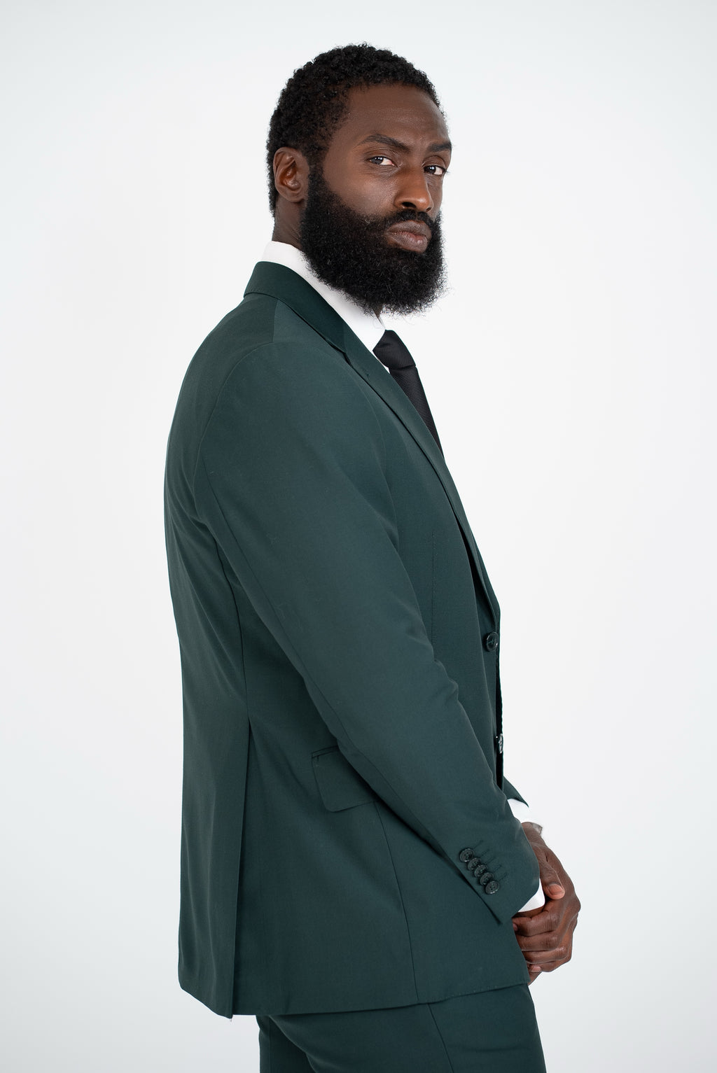 Tailored fit AV1 suit (pure S150’ wool)/GREEN