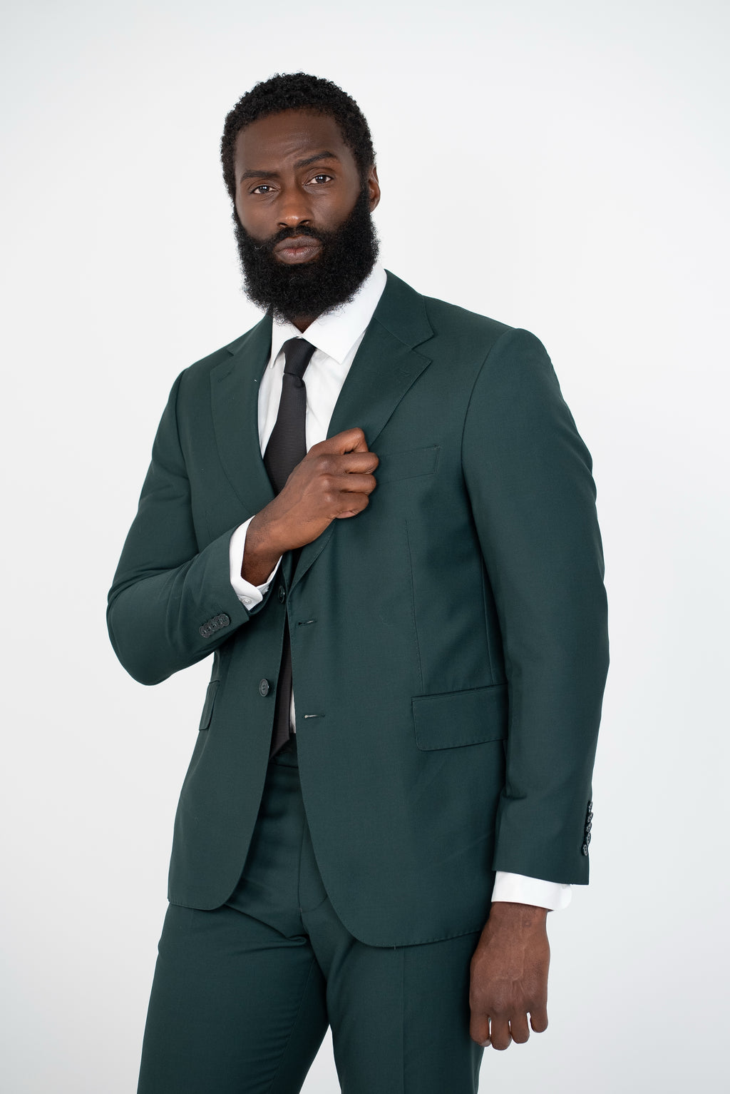 Tailored fit AV1 suit (pure S150’ wool)/GREEN