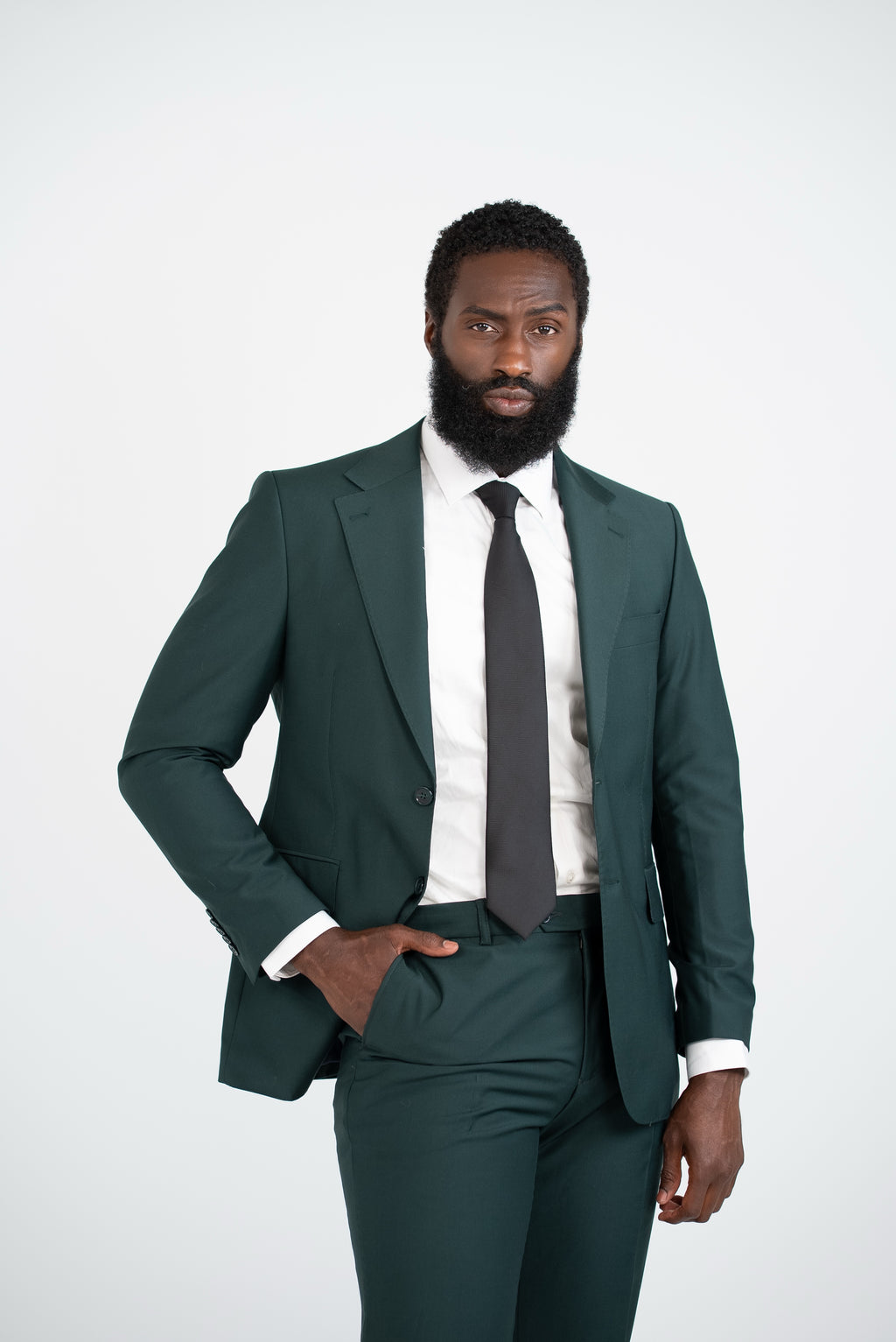 Tailored fit AV1 suit (pure S150’ wool)/GREEN