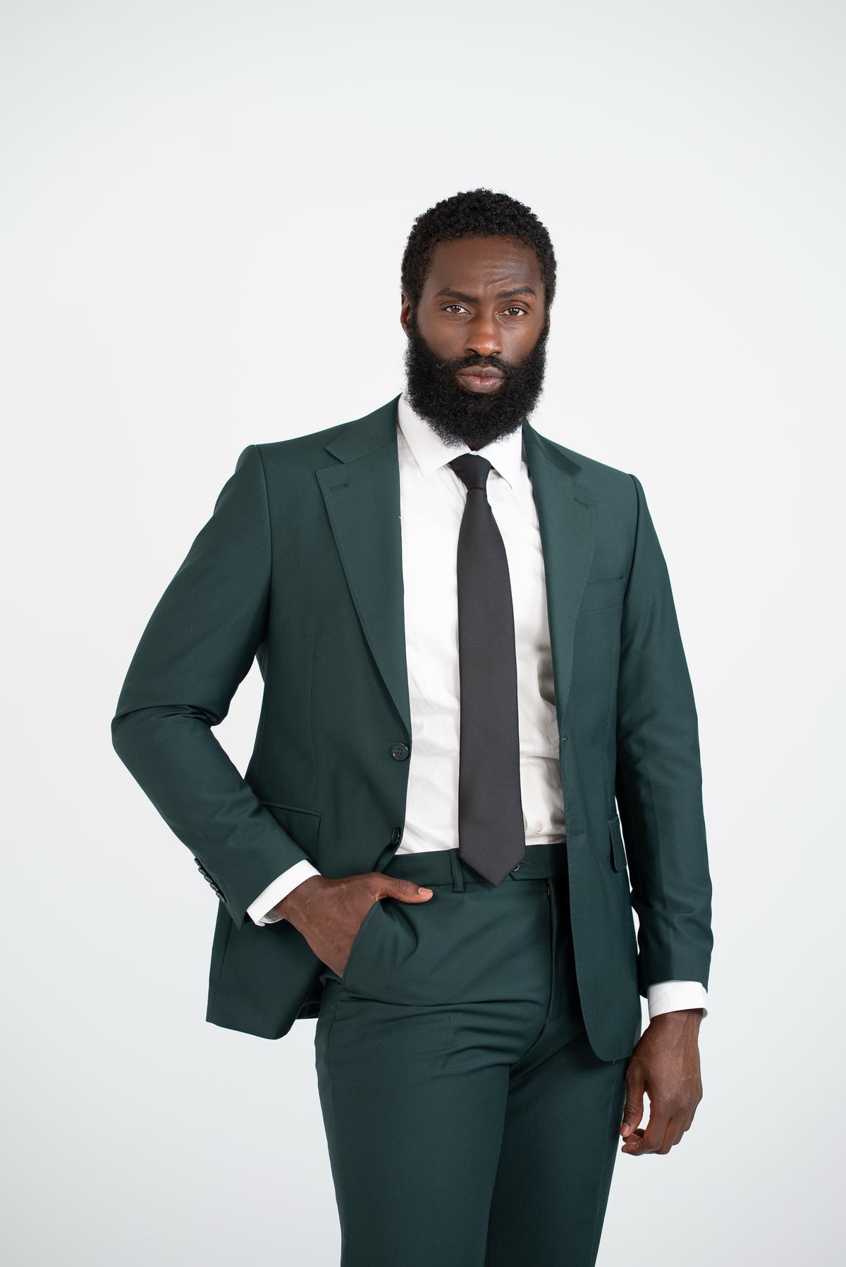 Tailored fit AV1 suit (pure S150’ wool)/GREEN