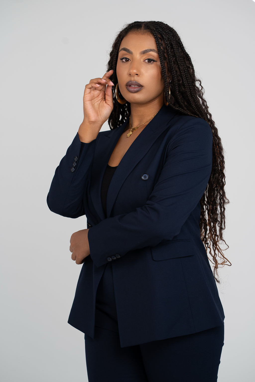 Tailored fit AV1 suit/NAVY BLEU