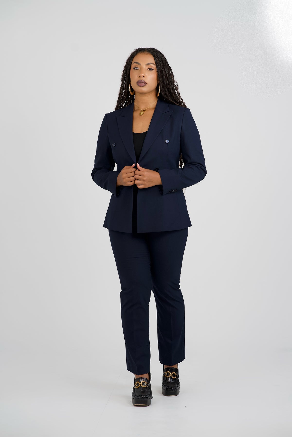 Tailored fit AV1 suit/NAVY BLEU